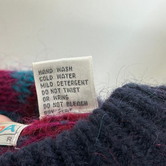 Vintage Le Moda Fair Isle Hand Loomed Wool Mohair Blend Sweater Womens Sz Medium - Picture 8 of 9